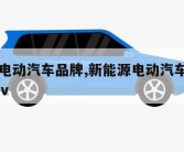 新能源电动汽车品牌,新能源电动汽车品牌前十名suv