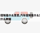 汽车扭矩是什么意思,汽车扭矩是什么意思,反应什么数据