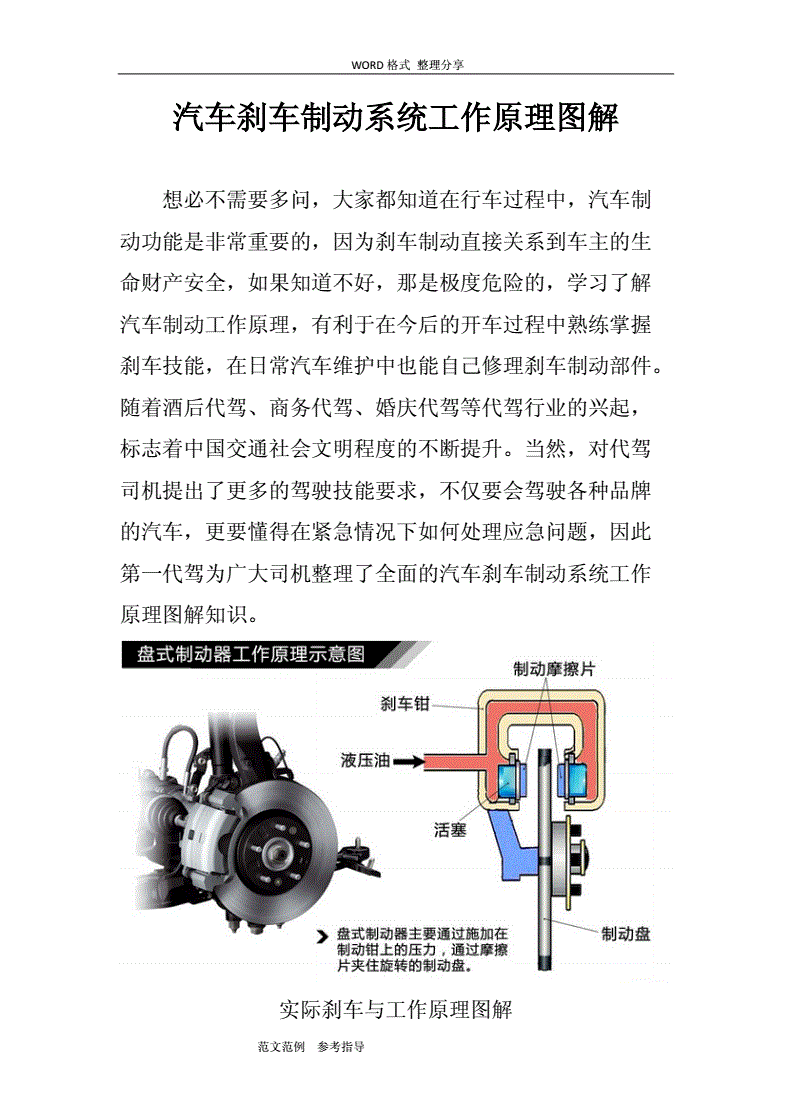 汽车制动原理(汽车制动原理有几种)