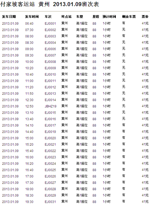 资料！武汉汽车站时刻表“参考资料”